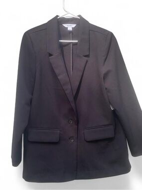Old Navy Black Single-Breasted Tailored Blazer